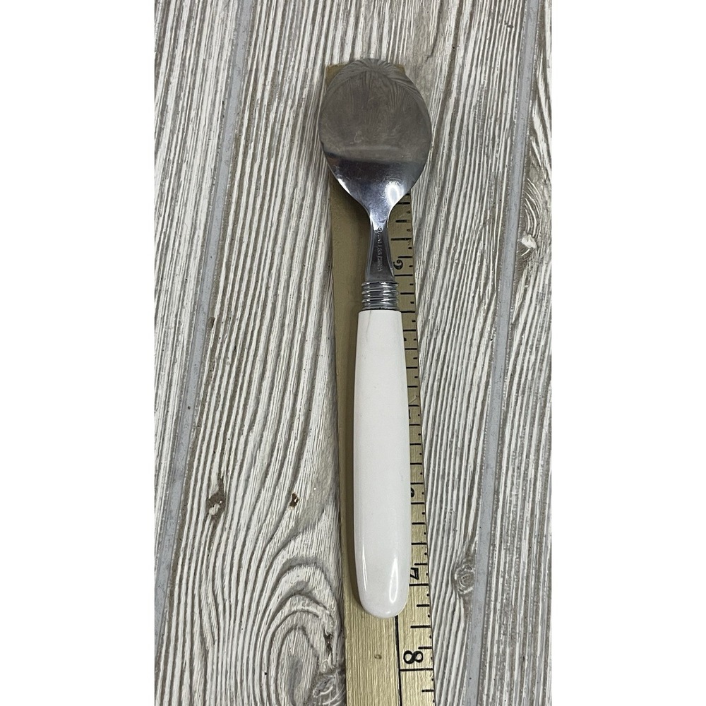 Corelle Flatware Soup Spoon Calloway GREEN IVY Stainless Replacement Lot of 2 - Picture 5 of 5